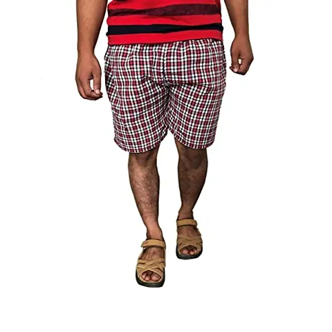 Men Red Checkered Short Boxer Export Quality Nikkar