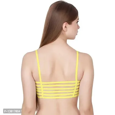 Kokal Yellow Cotton Blend Push-Up Bra,Size-40-thumb2