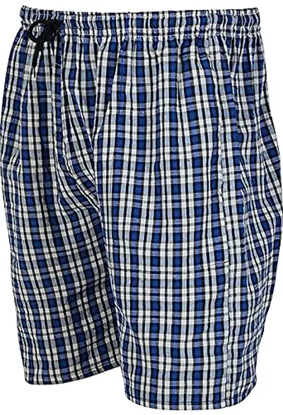 Le Monde Cotton Checkered Boxers for Men, Shorts Checks (Set of one).