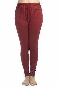 Blended Women's Altra Soft Chudidar Leggings Pack of 2 (White, Maroon)-thumb3