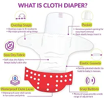 Kokal Baby Pocket Cloth Diapers Reusable Cloth Diapers Washable Adjustable Cloth Diapers One Size Adjustable Reusable (Nappy 1 Pink diaper)-thumb1