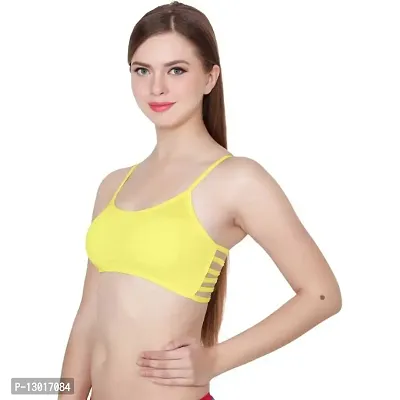 Kokal Yellow Cotton Blend Push-Up Bra,Size-40-thumb3