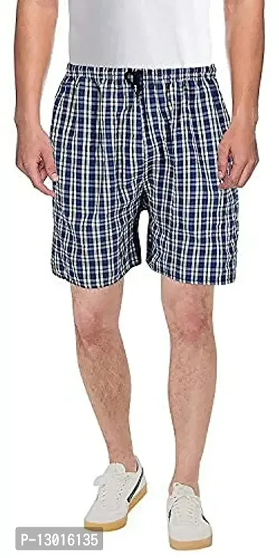 AAVUN Traders Men's Cotton Checkered Printed Boxers, Shorts/Blue, Red and Yellow (Pack of 3) (Colors & Print May Vary)(XX-Large)-thumb5
