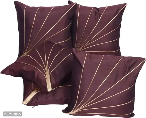 Fazar Creations Dupion Silk Cushions Cover (Pack of 5 40 cm*40 cm Brown)