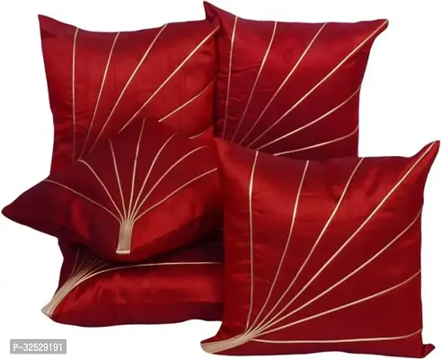 Fazar Creations Dupion Silk Cushions Cover (Pack of 5 40 cm*40 cm Maroon)-thumb0