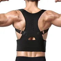 Magnetic Therapy Posture Corrector Shoulder Belt Back PainRelief  Abdomen Support Back  Abdomen Support (Black Color)-thumb4