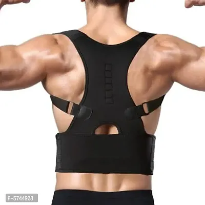 Magnetic Therapy Posture Corrector Shoulder Belt Back PainRelief  Abdomen Support Back  Abdomen Support (Black Color)-thumb5