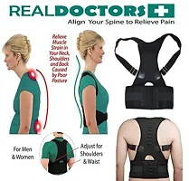 Magnetic Therapy Posture Corrector Shoulder Belt Back PainRelief  Abdomen Support Back  Abdomen Support (Black Color)-thumb3