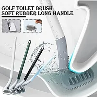 My Machine Golf Shape Toilet Brush Cleaner Pack of 1 - L Shape Toilet Brush Golf Head Cleaner Flexible Deep Cleaning Silicone Brush for Quick  Easy Cleaning of Home, Kitchen, Bathroom, Wash Basin-thumb1