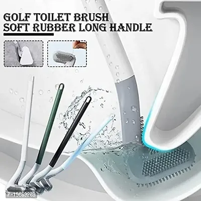 My Machine Golf Shape Toilet Brush Cleaner Pack of 1 - L Shape Toilet Brush Golf Head Cleaner Flexible Deep Cleaning Silicone Brush for Quick  Easy Cleaning of Home, Kitchen, Bathroom, Wash Basin-thumb2