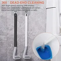 My Machine (Pack of 2) Silicon Toilet Cleaning Brush with Slim No-Slip Long Handle, IndianWestern Toilet Brush Anti-Drip Set, 360 Degree Deep Golf Head Brush Toilet - Bathroom Cleaning Brush-thumb4