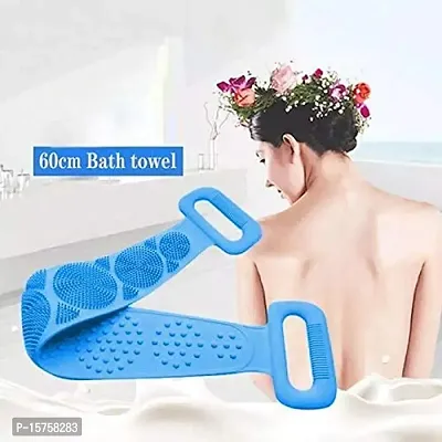 My Machine Silicone Body Back Scrubber Double Side Bathing Brush for Skin Deep Cleaning Massage, Dead Skin Removal Exfoliating Belt for Shower, Easy to Clean, Lathers Well for Men  Women-thumb4