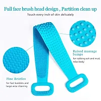 My Machine Silicone Body Back Scrubber Double Side Bathing Brush for Skin Deep Cleaning Massage, Dead Skin Removal Exfoliating Belt for Shower, Easy to Clean, Lathers Well for Men  Women-thumb2