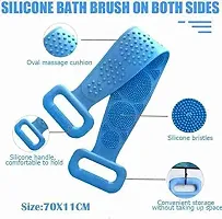 My Machine Silicone Body Back Scrubber, Double Side Bathing Brush for Skin Deep Cleaning Massage, Dead Skin Removal Exfoliating Belt for Shower, Easy to Clean, Lathers Well for Men  Women (Multicolor-thumb1