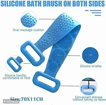 My Machine Silicone Body Back Scrubber, Double Side Bathing Brush for Skin Deep Cleaning Massage, Dead Skin Removal Exfoliating Belt for Shower, Easy to Clean, Lathers Well for Men  Women (Multicolor-thumb2