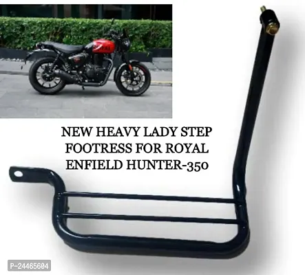 Imad Trading Heavy Metal Lady Footrest For Royal Enfield Hunter 350 With Duplex Coating Foot Rest (Black)-thumb0