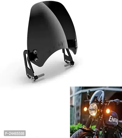 Grillo Windshield Visor Kit For Hunter 350 Royal Enfield Bike Headlight Visor Bike Headlight Visor ()-thumb0