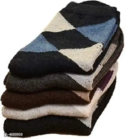Men Woolen Winter Socks (Standard Size) -Pack of 5 Pairs-thumb0