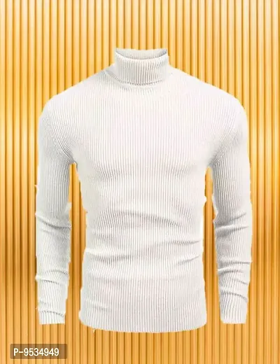 STYLISH HI NECK SWEAT Sweaters White-thumb0