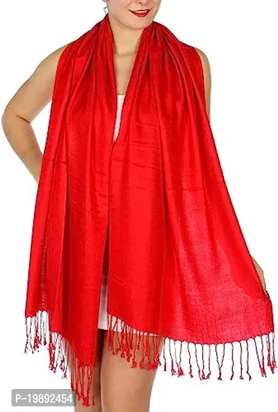 Women Plain shawl Rose Red-thumb0