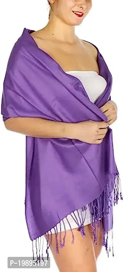Women Plain shawl Violet Purpal