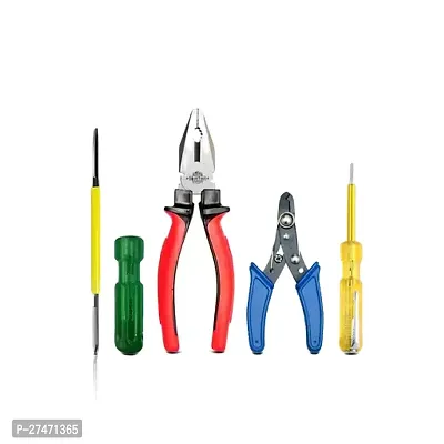 Snoktool St0404 Combo Set 4 Pieces Combination Plier, Wire Cutter, 2In1 Screwdriver And Line Tester