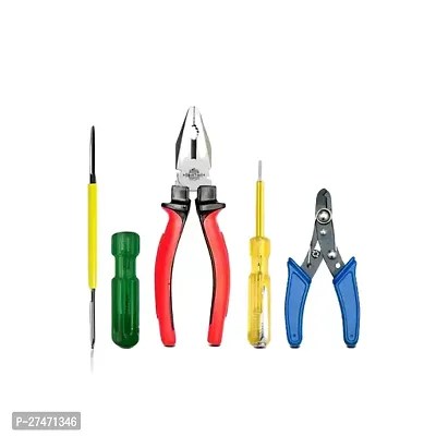 Snoktool St0405 Combo Set 4 Pieces Combination Plier, Wire Cutter, 2In1 Screwdriver And Line Tester