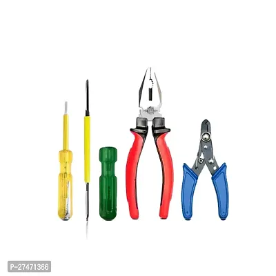 Snoktool St0403 Combo Set 4 Pieces Combination Plier, Wire Cutter, 2In1 Screwdriver And Line Tester