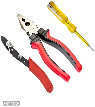 Snoktool Pliers Set Of 3 Pieces Combination Plier Wire Stripper Line Tester-thumb0