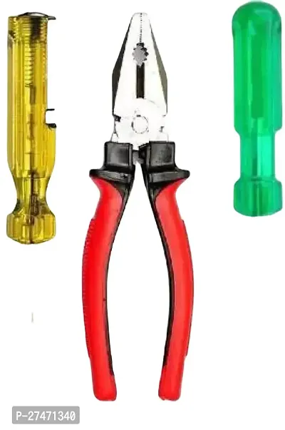 Snoktool Pliers Set Of 3 Pieces Combination Plier 2In1 Screwdriver Line Tester-thumb0