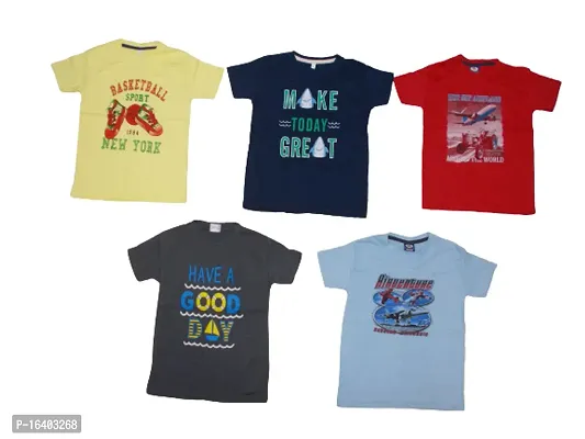 MG MASTER  100% COTTON PREMIUM FABRIC BOYS T SHIRT 5 PCS COMBO 2 WITH CHEST PRINT COLOUR AND PRINT WILL CHANGE AS LATEST TREND