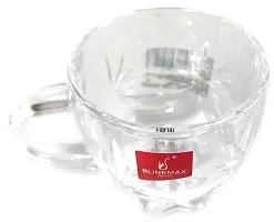 Transparent Flower Design Tea Cup Coffee Cup Made of Crystal Clear Glass 155 ml Set of 1-thumb1