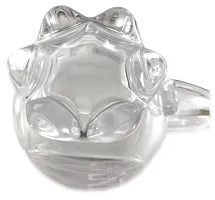 Transparent Flower Design Tea Cup Coffee Cup Made of Crystal Clear Glass 155 ml Set of 1-thumb2