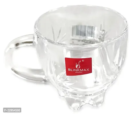 Transparent Flower Design Tea Cup Coffee Cup Set of 2 Made of Crystal Clear Glass 155 ml-thumb2