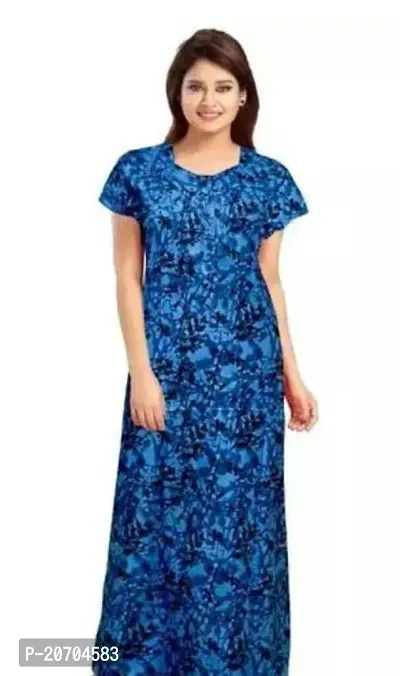 Women Cotton Regular Jaipuri Printed Comfortable Maxi Kaftan Nighties Nightdress