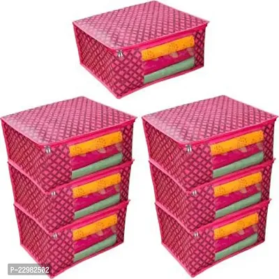 7 Pink Check Saree Cover
