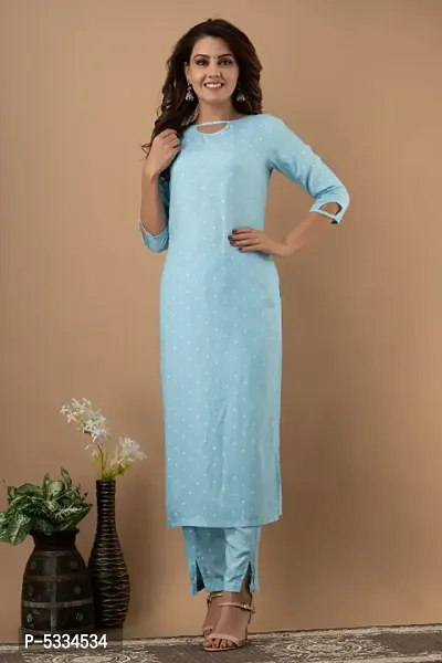 Latest Attractive Rayon Stitched Kurta Bottom Set-thumb0