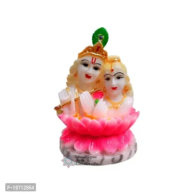 Premium Quality Marble Radha Krishna With Cow Idol Statue Janmashtami Showpiece For Home Living Room Decoration Item