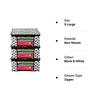 Sway Zone Polka Dots Printed Cloth Organiser Storage Bag, Non-Woven Wardrobe Clothing Covers with Zip | Multicolor | Pack of 3-thumb1