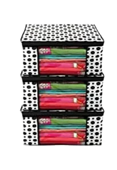 Sway Zone Polka Dots Printed Cloth Organizer Storage Bag, Non-Woven Wardrobe Clothing Covers with Zip