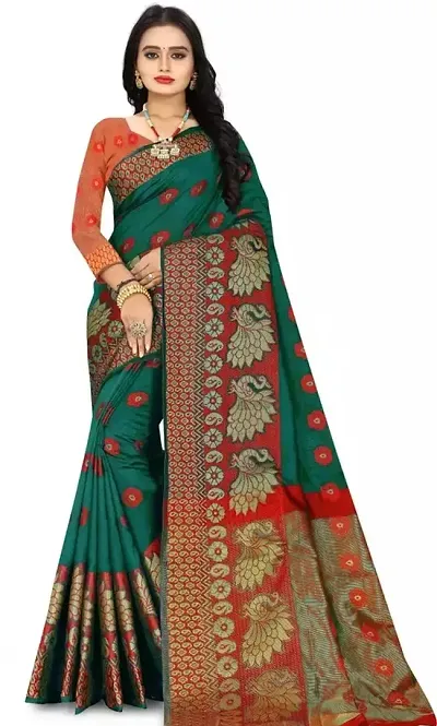 Elegant Art Silk Saree with Blouse piece For Women