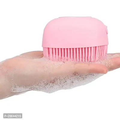 Silicone Soft Bath Brush with Shampoo Dispenser Body Scrubber Reusable Loofah Gentle Scrub Massage Skin Exfoliation for Children Men Women