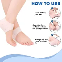 Silicone Gel Heel Pad Socks For Heel Swelling Pain Relief,Dry Hard Cracked Heels Repair Cream Foot Care Ankle Support Cushion - For Men And Women-thumb3