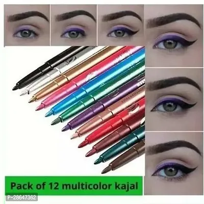 High Coverange Waterproof Kajal Multicolor Pack Of 12-thumb0