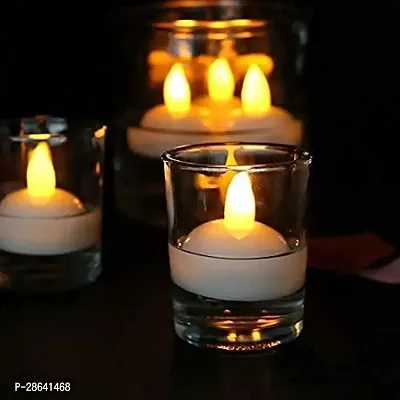 Acrylic Flameless And Smokeless Decorative Led Tea Light Candle Pack of 12