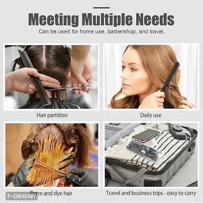 10Pcs Black Pro Hair Styling Hairdressing Plastic Brush Combs Set-thumb2