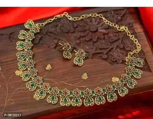 Beautiful Green Brass Jewelry Set For Women-thumb0