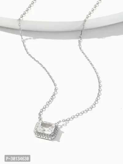 Amazing Emerald Cut American Diamond Necklace-thumb3