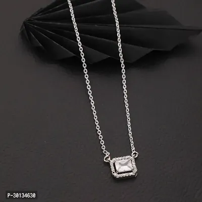 Amazing Emerald Cut American Diamond Necklace-thumb2