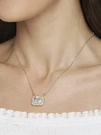 Amazing Emerald Cut American Diamond Necklace-thumb3